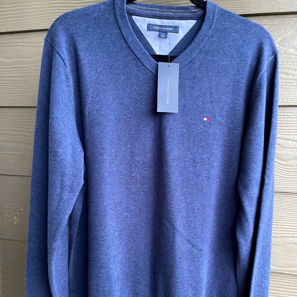 TOMMY HILFIGER New withTag 100%Cotton V-nkSweater